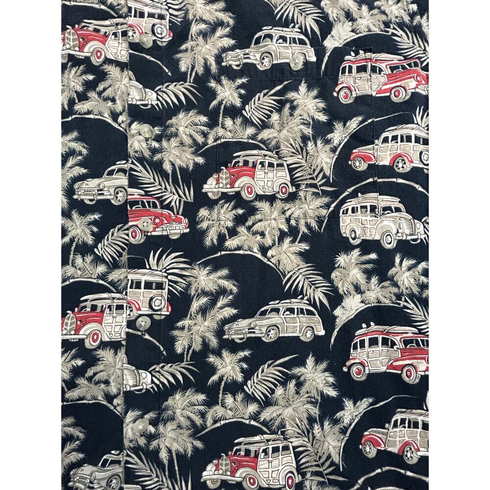 Vintage 90s Campia Aloha Shirt Men's L Made Korea Woody Wagon Hawaiian Cotton - Picture 4 of 6